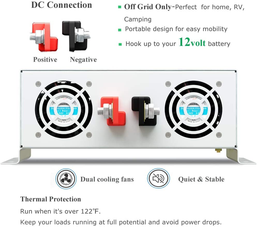 Off Grid Solar Inverter 24V 12 - Inverter Pure Sine Wave 60Hz 120V 3000W ulasan dan harga