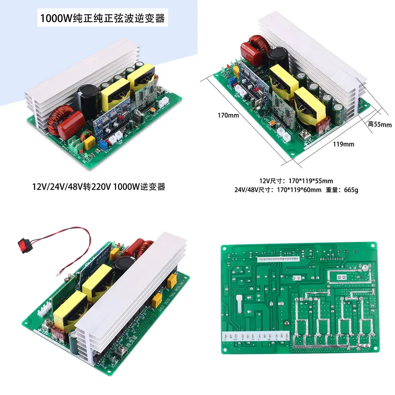 for DC 12V 24V 48V to AC 220V  - Pure Sine Wave Inverter Board 24V 48V ulasan dan harga